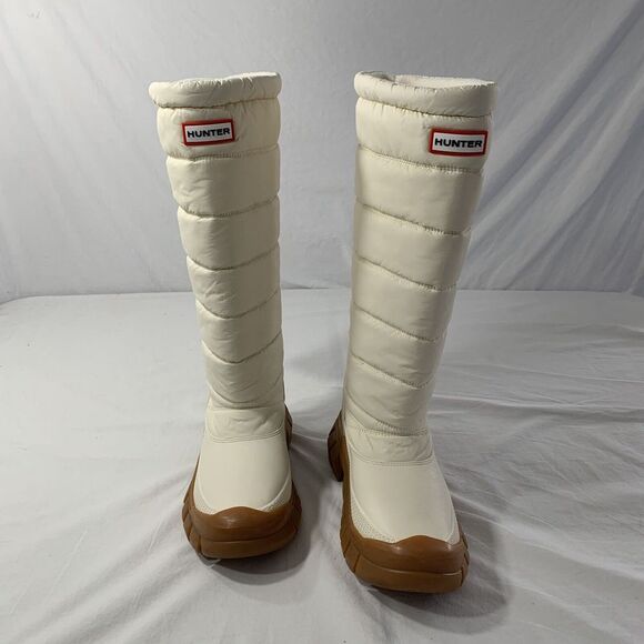 Hunter Women's Ivory Intrepid Tall Snow Boots Waterproof Insulated Size US 6 NWT - Picture 1 of 11